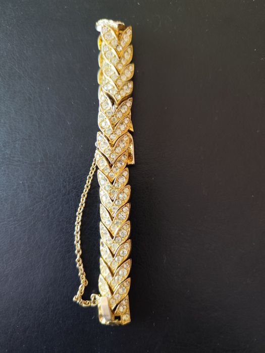 Colar+Pulseira vintage SWAROWSKY c/banho de Ouro 24k