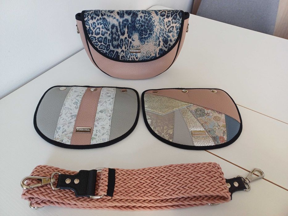 Farbotka Luna Brudny Róż Skóra Naturalna Pasek 3 Klapki