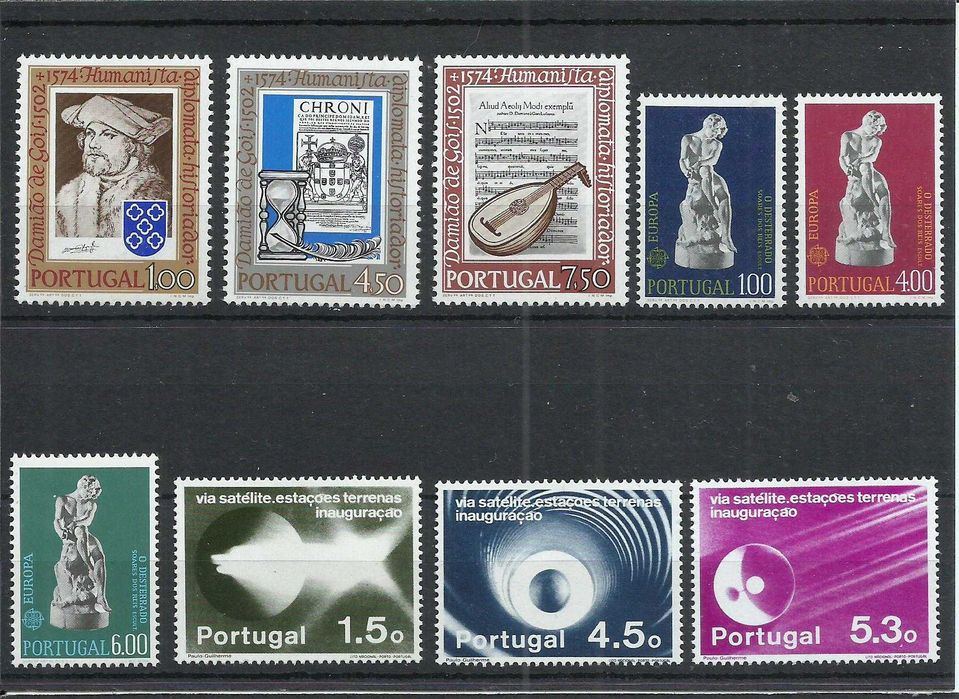 Selos portugueses – Ano completo de 1974, 36 selos como novos + bloco