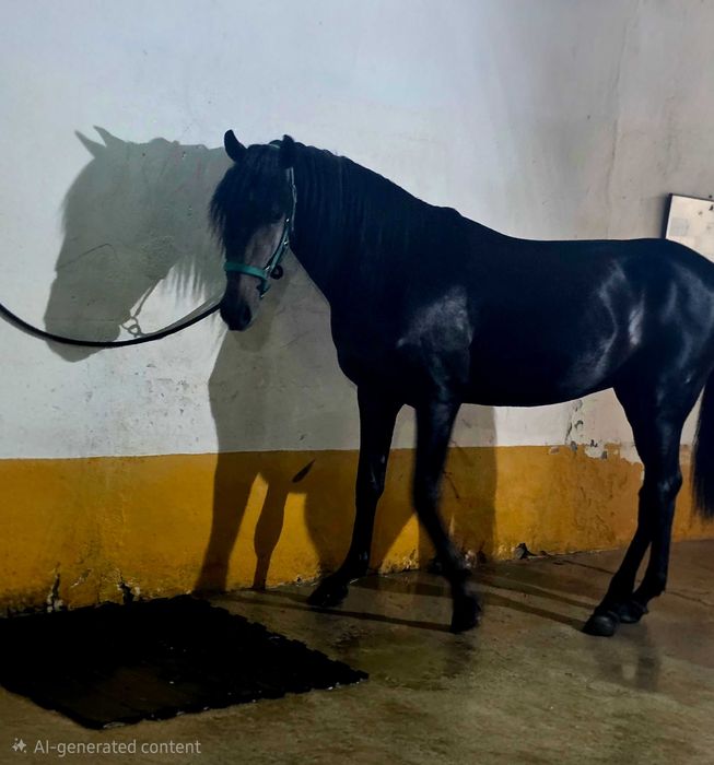 Cavalo Lusitano pronto para começar o desbaste