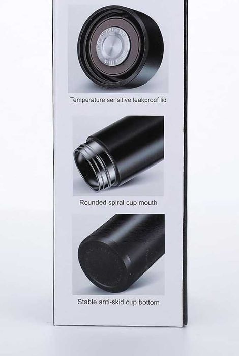 Homealexa Termos 500ml, kubek termiczny wyświetlacz temperatury LED,