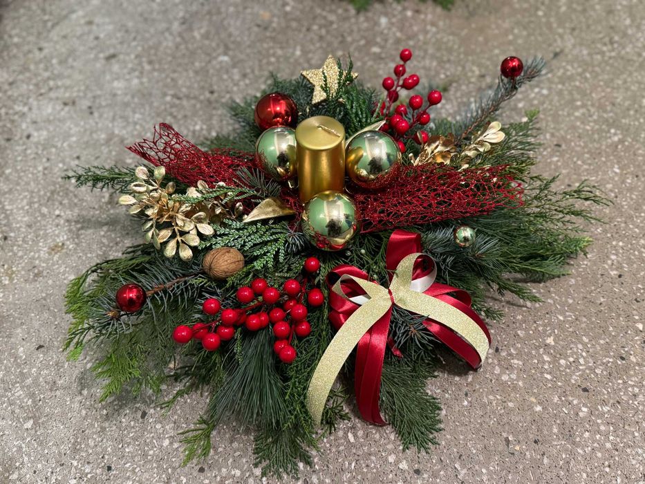 Stroiki na świąteczny stół (glamour)