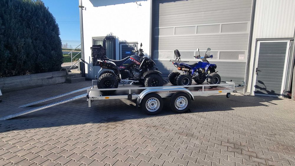 Przyczepka samochodowa na 2 Quady 400x156 750 kg Producent - TRANSPORT