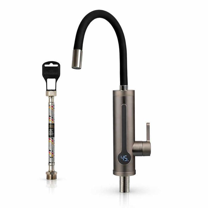 Проточний водонагрівач 3.3кВт, гнучкий вилив, дисплей, термозапобіжник