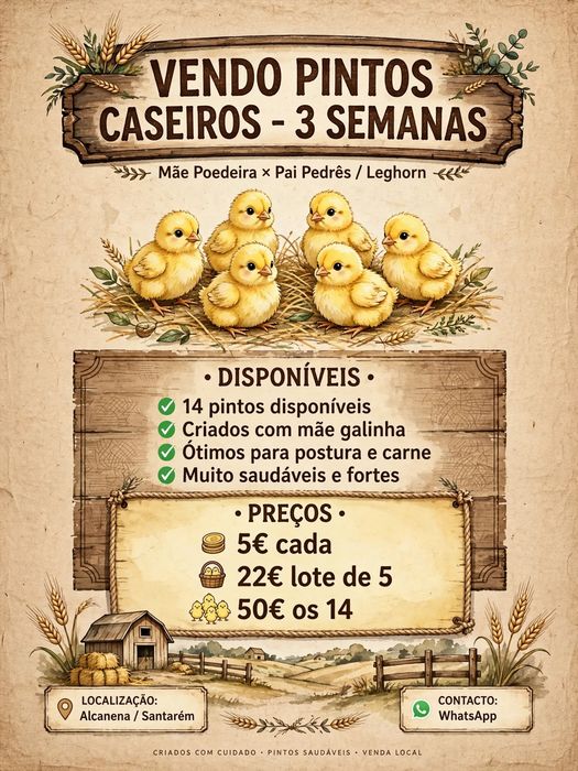 Pintos com 3 semanas