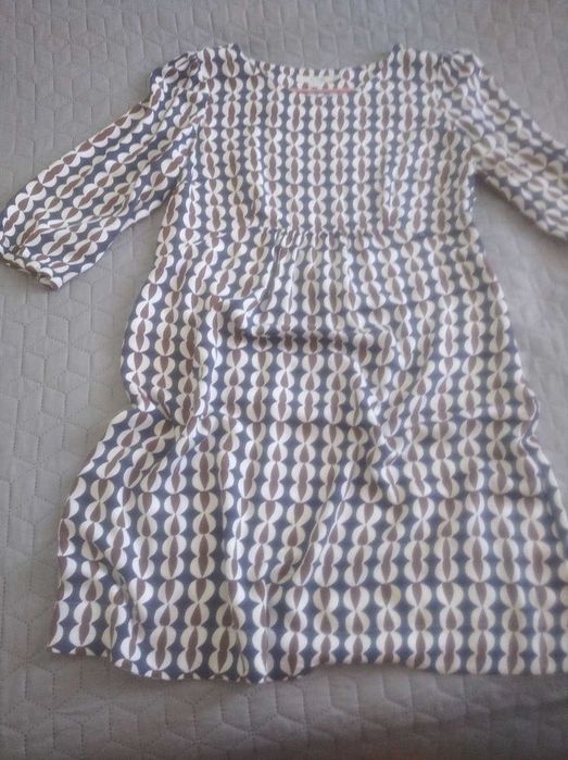 Sukienka ciążowa retro lata 50/60. geometryczna granatowa - L/XL