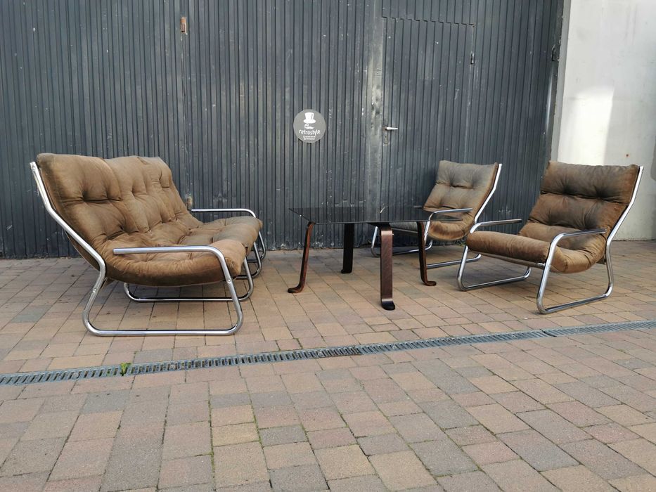 Sofa + 2x fotel proj. Gillis Lundgren dla IKEA, Szwecja '70, Vintage