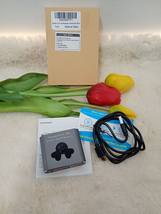 Przełącznik displayport 2 w 1 wyjście dp 8K60hz 4K144hz