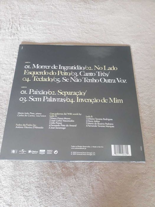 Disco de Vinil Maria João Pires & Carlos Do Carmo NOVO Selado