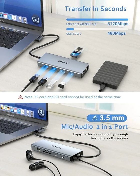 Selados! Hub USB C HDMI Docking Station, 12 em 1