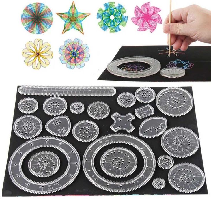 Спирограф, набор для творчества, , развивающаярисование детская игрушк