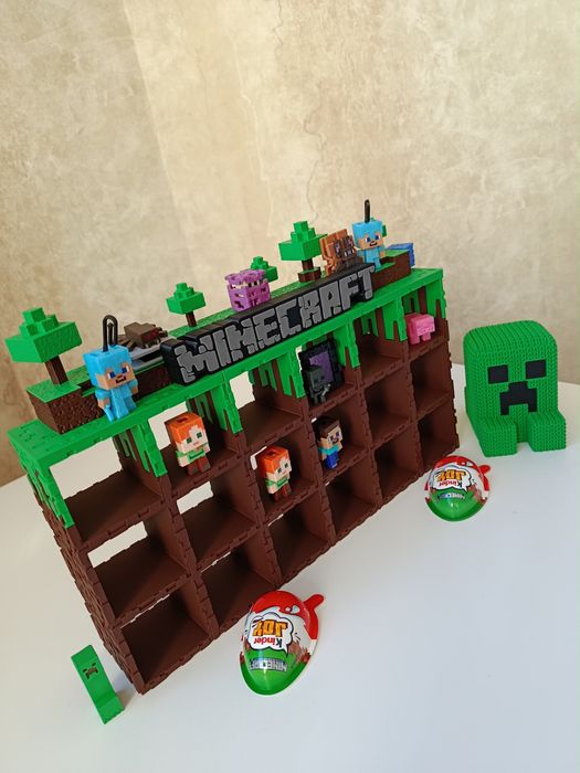 АКЦІЯ ‼️Стенд Майнкрафт Minecraft Kinder для фігурок Кіндер поличка