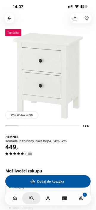 Stolik nocny ikea