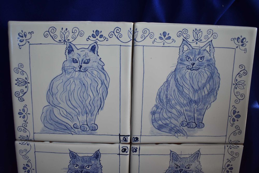 Obraz 4 kafle ceramiczne koty