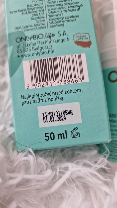 Mikrozłuszczający krem do twarzy Only Bio