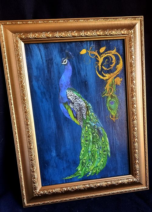 Quadro decorativo pavão