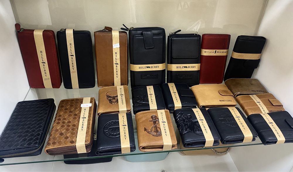 Hillburry кожаный кошелёк Клатч барсетка портмоне Hill Burry из кожи
