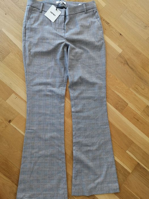 Spodnie dzwony eleganckie w kratkę/38/nowe