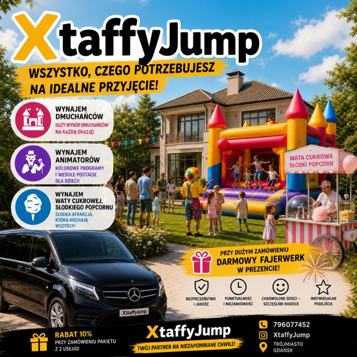 Wynajem dmuchańców i animatorów | XtaffyJump