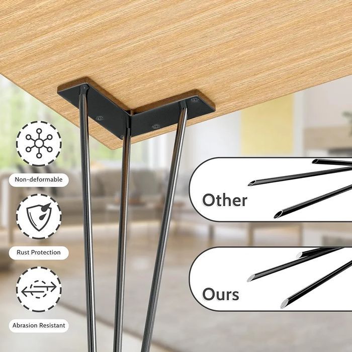 Nogi loftowe hairpin 46cm 4szt nogi nóżki do stołu loftowego plaster