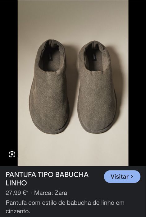 Pantufa Tipo Babucha Linho Zara Home NOVO