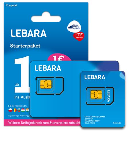 Lebara DE Deutschland Karta SIM Card PrePaid +49 SIM 7.00€ Aktywna