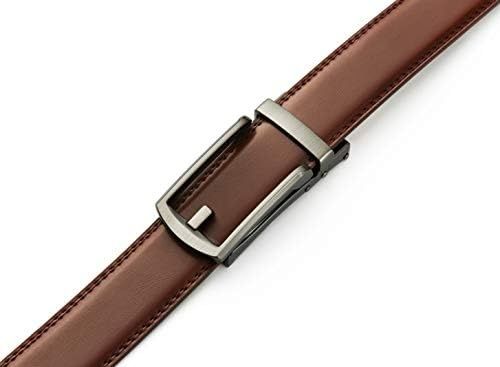 Pasek skórzany CHAOREN męski klamra automatyczna brazowy skóra nowy 12
