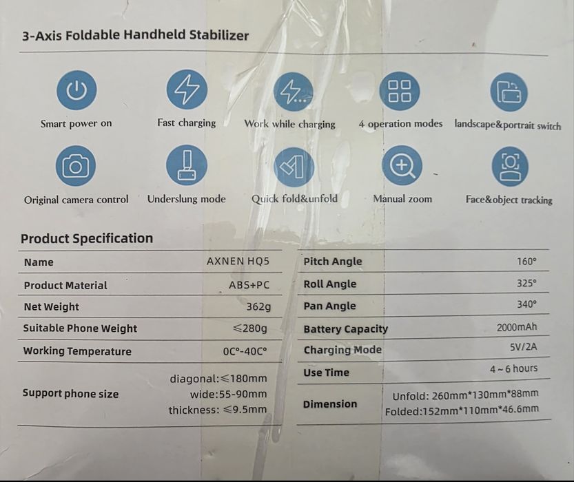 Gimbal AXNEN HQ5 - Estabilizador