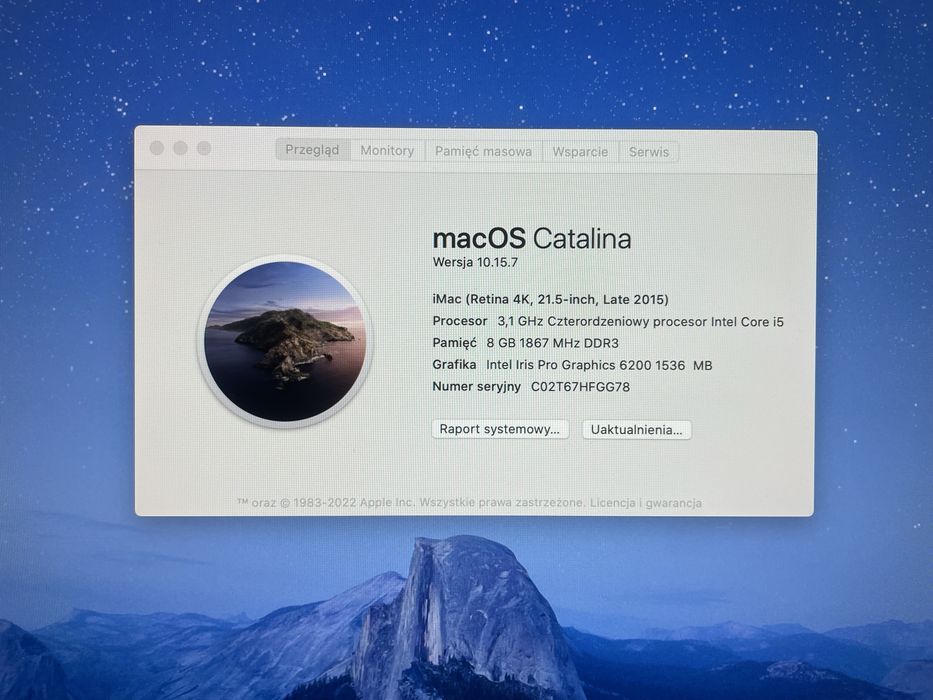 Apple iMac Retina 4K 21,5 intel i5 / 8GB /HDD 1Tb MacOS USB superdrive