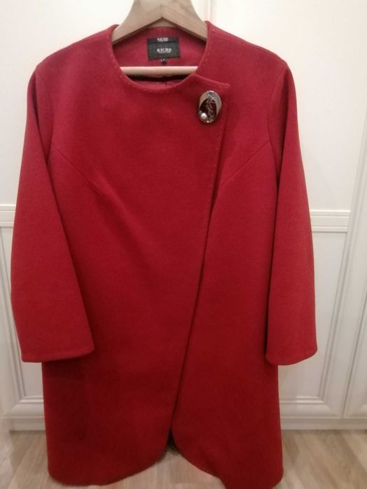 Демісезонне жіноче червоне пальто з вовни RICHE