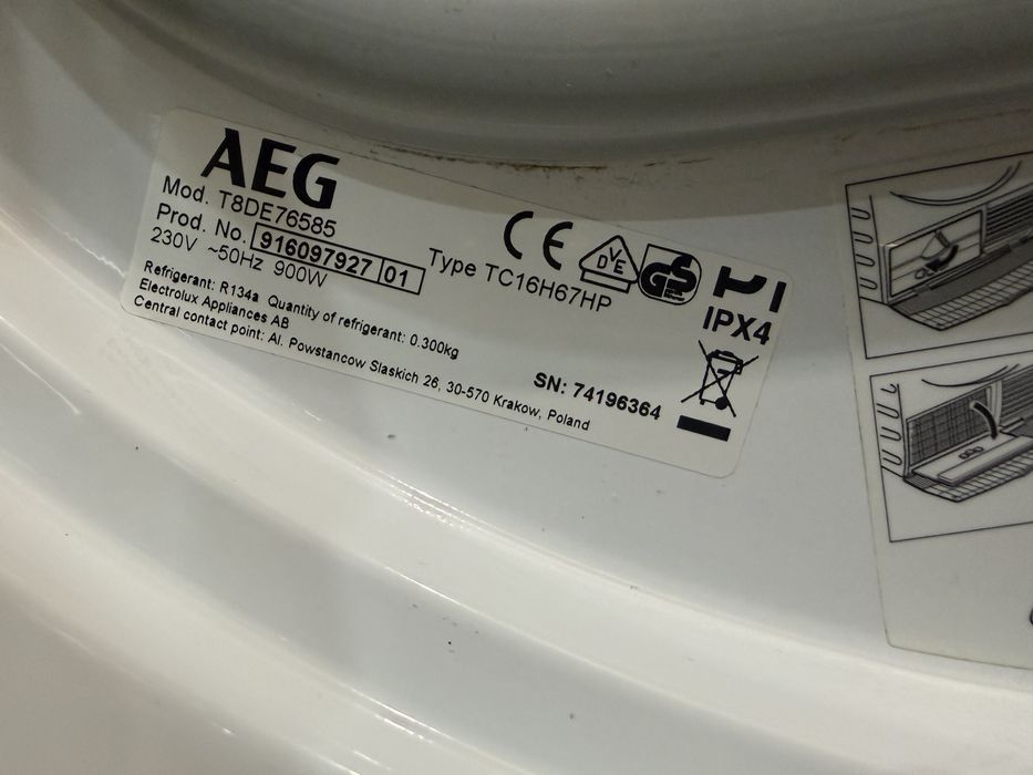 Сушильна машина AEG T8DE76585 з Німеччини