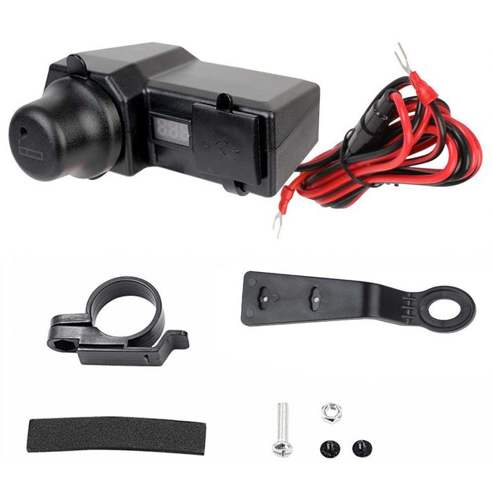 Ładowarka motocyklowa podwójne gniazdo USB z zapalniczką 3,4 A