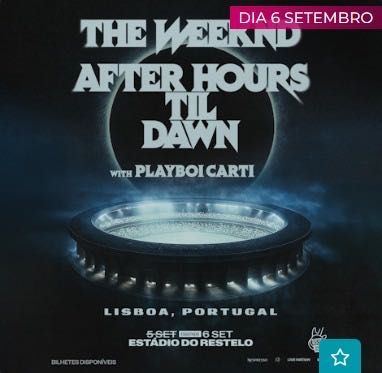 Bilhetes the weeknd 6 de setembro