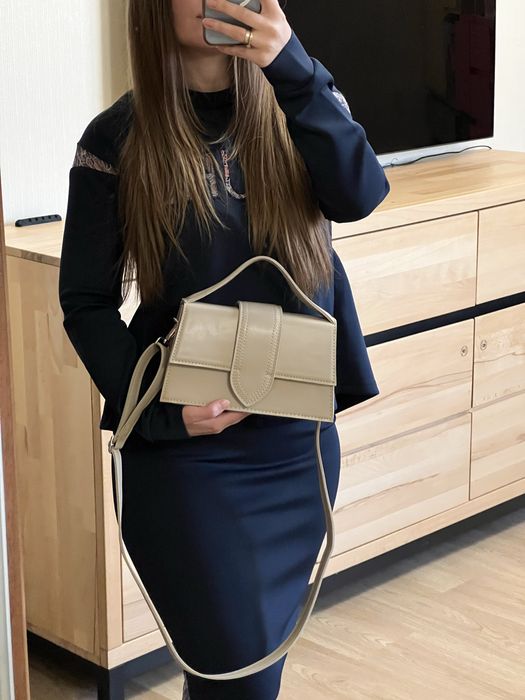 Стильна жіноча сумка, бежева сумка, чорна сумка, маленька сумка