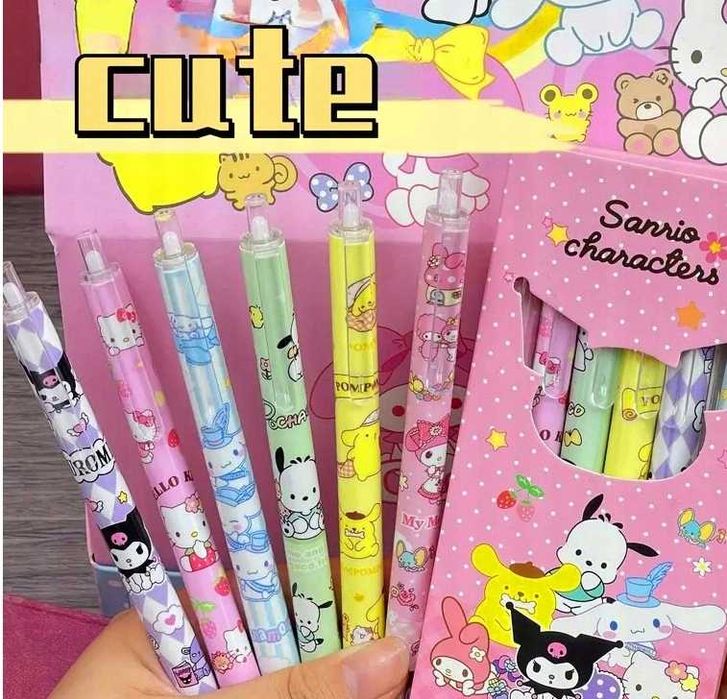 6 szt. długopisów Kuromi Cinnamoroll Pompompurin My Melody Hello Kitty