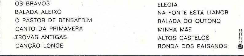 José Afonso	- - - - -		Baladas	- - - - -	K7