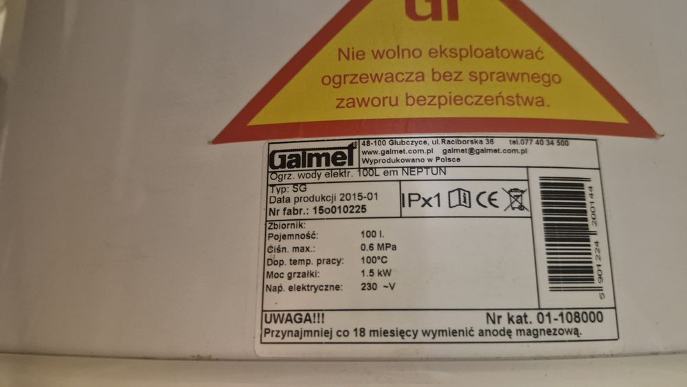 Bojler elektryczny 100l