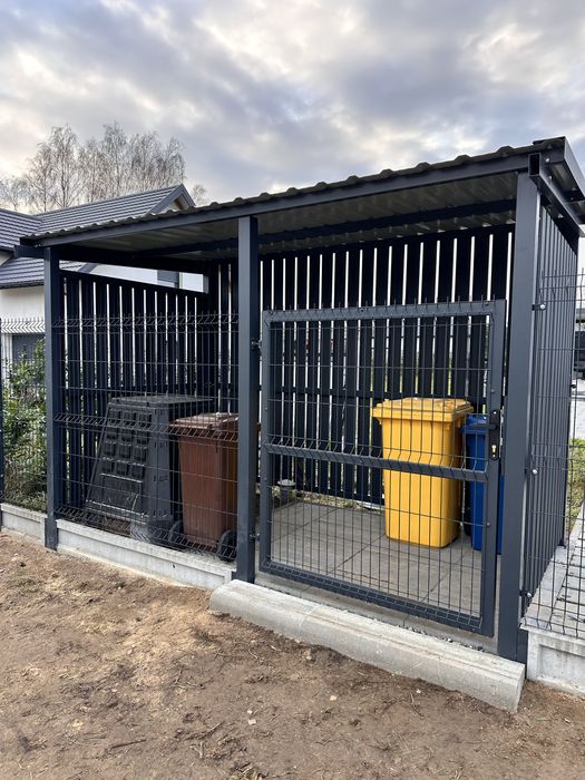 Pergola śmietnikowa ,zabudowa koszy