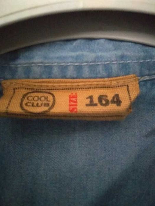 Koszula jeans z wyszywanymi elementami, dziewczęca, 164