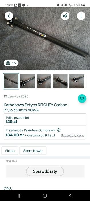 Części rowerowe sztyca owijka linki gumy