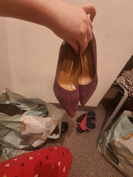 szpilki bordowa damskie 37