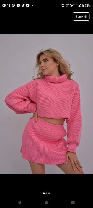 Zestaw komplet spódnica golf sweter zara 36
