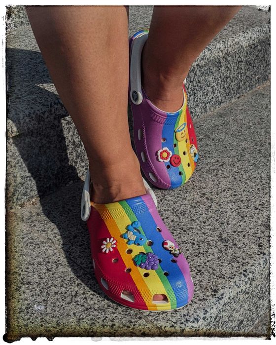 Crocs Сабо унісекс ORIGINAL Crocs Classic Rainbow Stripe Clog