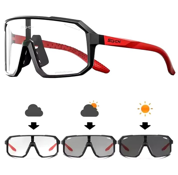 Fotochromowe okulary Rowerowe Sportowe SCVCN 32g CE 3 rodzaje Nowe