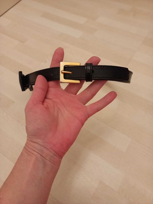 Стильный женский черный кожаный пояс на талию, Италия, размер 42