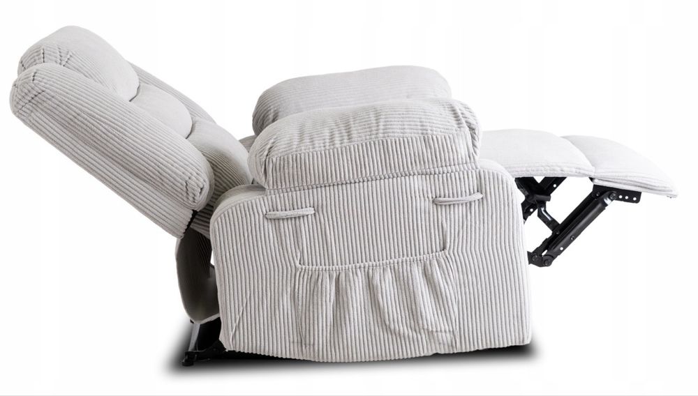 Fotel szary tapicerowany rozkładany wypoczynkowy do spania