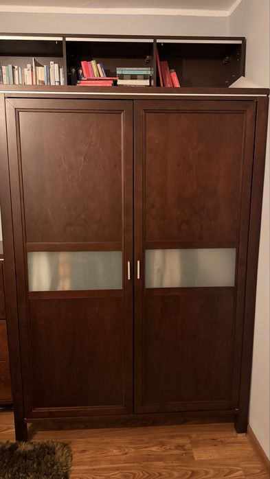 Szafa 190x140 ciemna ciezka drewniana piekna