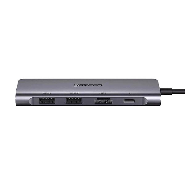 Adapter Ugreen CM195/6w1 USB-C - HDMI / 2x USB-A 3.0 / USB-C PD / czyt