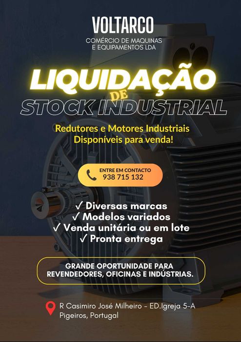 Stock de Redutores Industriais | Diversas Marcas e Modelos | Venda Unitária ou Lote