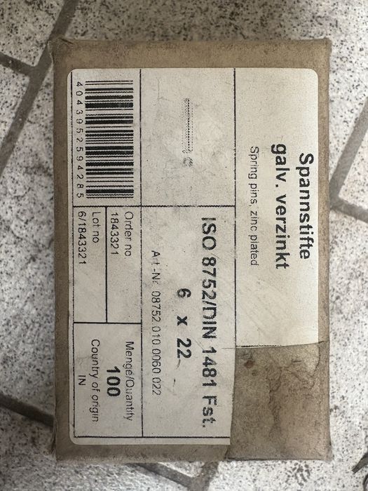Kołek sprężysty 6x22, ocynkowany - MAM 5 opakowan